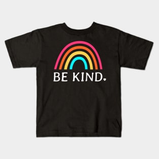 Be Kind With Colorful Rainbow Art For Kindness On Black Kids T-Shirt